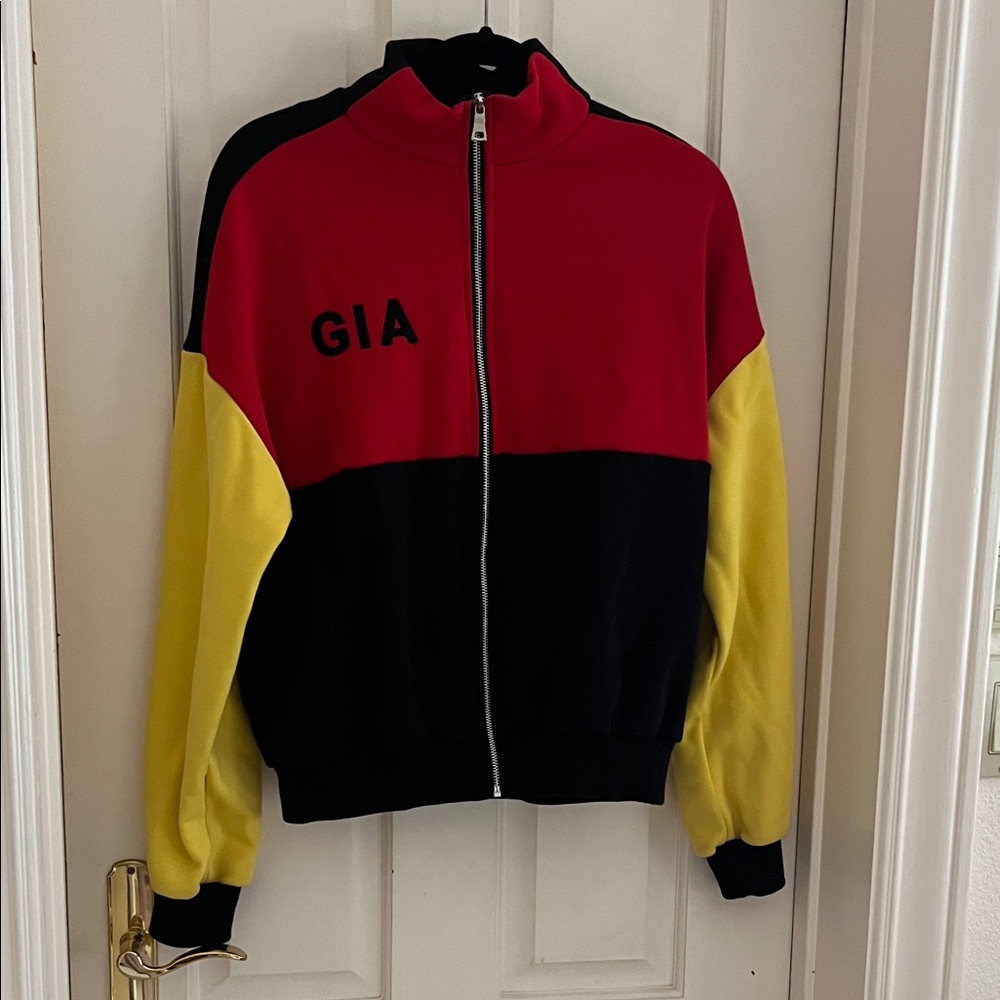 I.AM.GIA Red and Yellow Bomber Jacket - Picture 2 of 4